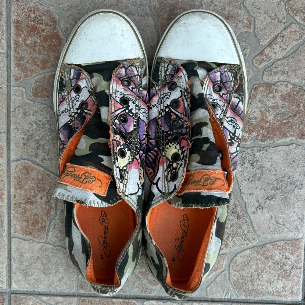Y2K Camouflage Ed Hardy shoes US size 10